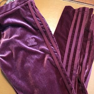 adidas Originals Maroon Velvet Vibes Leggings